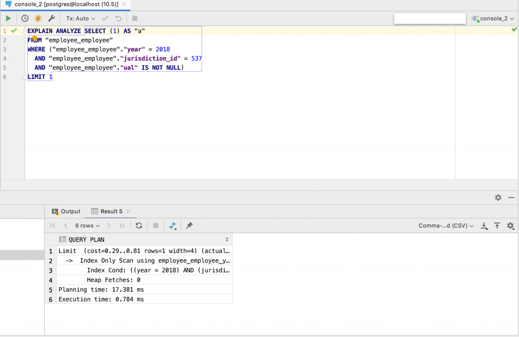 datagrip analyze query after