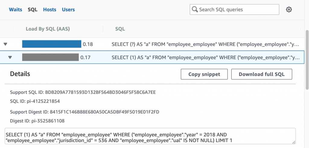 performance insights query